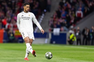Madrid, İspanya - 12 Mart 2025: Atletico Madrid ile Real Madrid arasındaki Şampiyonlar Ligi maçı başkentte oynandı. Avrupa Şampiyonları. İspanyol Euroderby.