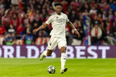 Madrid, İspanya - 12 Mart 2025: Atletico Madrid ile Real Madrid arasındaki Şampiyonlar Ligi maçı başkentte oynandı. Avrupa Şampiyonları. İspanyol Euroderby.