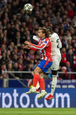 Madrid, İspanya - 12 Mart 2025: Atletico Madrid ile Real Madrid arasındaki Şampiyonlar Ligi maçı başkentte oynandı. Avrupa Şampiyonları. İspanyol Euroderby.