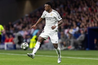 Madrid, İspanya - 12 Mart 2025: Atletico Madrid ile Real Madrid arasındaki Şampiyonlar Ligi maçı başkentte oynandı. Avrupa Şampiyonları. İspanyol Euroderby.
