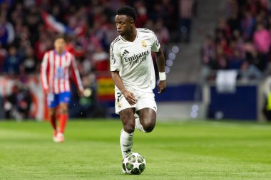 Madrid, İspanya - 12 Mart 2025: Atletico Madrid ile Real Madrid arasındaki Şampiyonlar Ligi maçı başkentte oynandı. Avrupa Şampiyonları. İspanyol Euroderby.