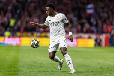 Madrid, İspanya - 12 Mart 2025: Atletico Madrid ile Real Madrid arasındaki Şampiyonlar Ligi maçı başkentte oynandı. Avrupa Şampiyonları. İspanyol Euroderby.