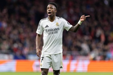 Madrid, İspanya - 12 Mart 2025: Atletico Madrid ile Real Madrid arasındaki Şampiyonlar Ligi maçı başkentte oynandı. Avrupa Şampiyonları. İspanyol Euroderby.