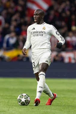 Madrid, İspanya - 12 Mart 2025: Atletico Madrid ile Real Madrid arasındaki Şampiyonlar Ligi maçı başkentte oynandı. Avrupa Şampiyonları. İspanyol Euroderby.
