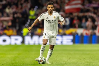 Madrid, İspanya - 12 Mart 2025: Atletico Madrid ile Real Madrid arasındaki Şampiyonlar Ligi maçı başkentte oynandı. Avrupa Şampiyonları. İspanyol Euroderby.