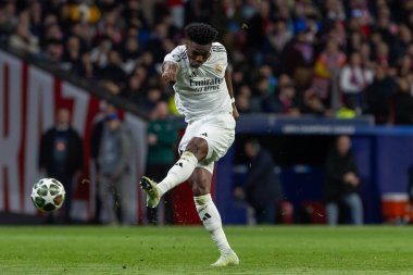 Madrid, İspanya - 12 Mart 2025: Atletico Madrid ile Real Madrid arasındaki Şampiyonlar Ligi maçı başkentte oynandı. Avrupa Şampiyonları. İspanyol Euroderby.