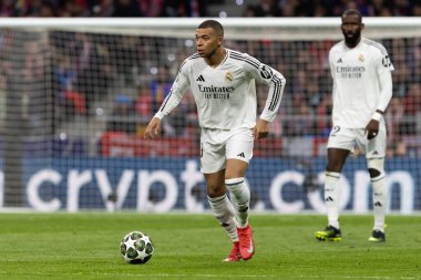 Madrid, İspanya - 12 Mart 2025: Atletico Madrid ile Real Madrid arasındaki Şampiyonlar Ligi maçı başkentte oynandı. Avrupa Şampiyonları. İspanyol Euroderby.