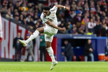 Madrid, İspanya - 12 Mart 2025: Atletico Madrid ile Real Madrid arasındaki Şampiyonlar Ligi maçı başkentte oynandı. Avrupa Şampiyonları. İspanyol Euroderby.