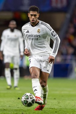Madrid, İspanya - 12 Mart 2025: Atletico Madrid ile Real Madrid arasındaki Şampiyonlar Ligi maçı başkentte oynandı. Avrupa Şampiyonları. İspanyol Euroderby.