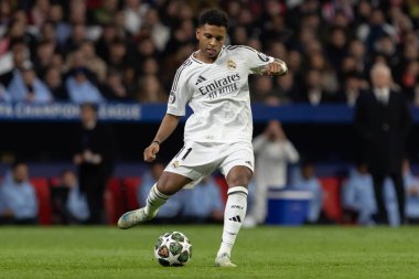 Madrid, İspanya - 12 Mart 2025: Atletico Madrid ile Real Madrid arasındaki Şampiyonlar Ligi maçı başkentte oynandı. Avrupa Şampiyonları. İspanyol Euroderby.