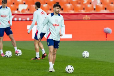 Valencia, İspanya - 23 Mart 2025: Milletler Ligi çeyrek final karşılaşması öncesinde milli takımın resmi eğitim oturumu.