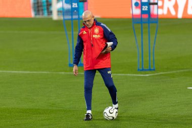 Valencia, İspanya - 23 Mart 2025: Milletler Ligi çeyrek final karşılaşması öncesinde milli takımın resmi eğitim oturumu.