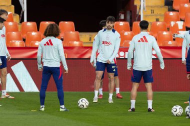 Valencia, İspanya - 23 Mart 2025: Milletler Ligi çeyrek final karşılaşması öncesinde milli takımın resmi eğitim oturumu.