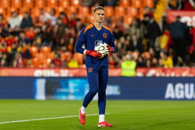 Valencia, İspanya - 23 Mart 2025: UEFA Uluslar Ligi çeyrek finalleri İspanya ile Hollanda arasında Valencia 'da oynandı. İspanyol milli takım oyuncuları. İspanya kazandı.