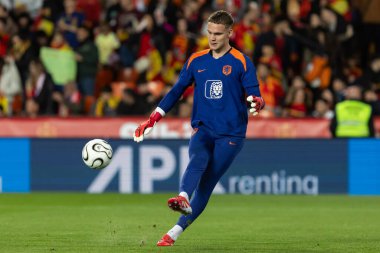 Valencia, İspanya - 23 Mart 2025: UEFA Uluslar Ligi çeyrek finalleri İspanya ile Hollanda arasında Valencia 'da oynandı. İspanyol milli takım oyuncuları. İspanya kazandı.