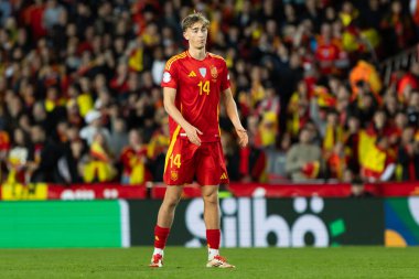 Valencia, İspanya - 23 Mart 2025: UEFA Uluslar Ligi çeyrek finalleri İspanya ile Hollanda arasında Valencia 'da oynandı. İspanyol milli takım oyuncuları. İspanya kazandı.