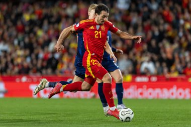 Valencia, İspanya - 23 Mart 2025: UEFA Uluslar Ligi çeyrek finalleri İspanya ile Hollanda arasında Valencia 'da oynandı. İspanyol milli takım oyuncuları. İspanya kazandı.