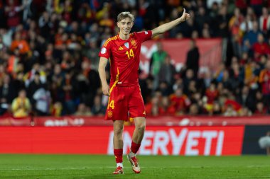 Valencia, İspanya - 23 Mart 2025: UEFA Uluslar Ligi çeyrek finalleri İspanya ile Hollanda arasında Valencia 'da oynandı. İspanyol milli takım oyuncuları. İspanya kazandı.