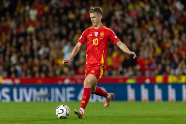 Valencia, İspanya - 23 Mart 2025: UEFA Uluslar Ligi çeyrek finalleri İspanya ile Hollanda arasında Valencia 'da oynandı. İspanyol milli takım oyuncuları. İspanya kazandı.