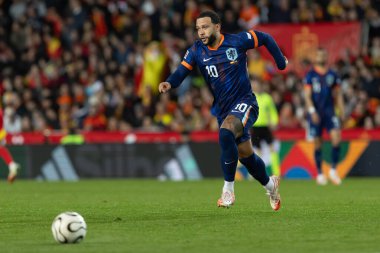 Valencia, İspanya - 23 Mart 2025: UEFA Uluslar Ligi çeyrek finalleri İspanya ile Hollanda arasında Valencia 'da oynandı. Hollanda milli takım oyuncuları. Hollanda milli takımı.