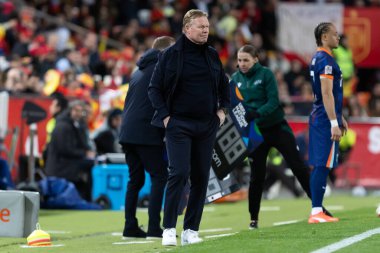 Valencia, İspanya - 23 Mart 2025: UEFA Uluslar Ligi çeyrek finalleri İspanya ile Hollanda arasında Valencia 'da oynandı. Hollanda milli takım oyuncuları. Hollanda milli takımı.