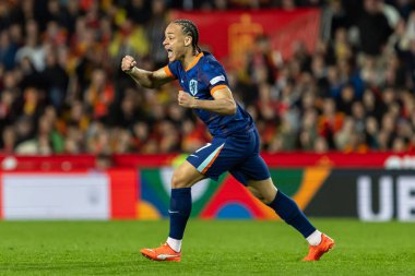 Valencia, İspanya - 23 Mart 2025: UEFA Uluslar Ligi çeyrek finalleri İspanya ile Hollanda arasında Valencia 'da oynandı. Hollanda milli takım oyuncuları. Hollanda milli takımı.