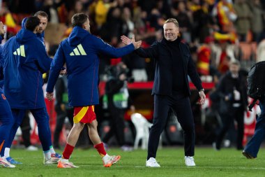 Valencia, İspanya - 23 Mart 2025: UEFA Uluslar Ligi çeyrek finalleri İspanya ile Hollanda arasında Valencia 'da oynandı. İspanyol milli takım oyuncuları. İspanya kazandı.