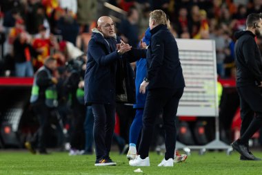 Valencia, İspanya - 23 Mart 2025: UEFA Uluslar Ligi çeyrek finalleri İspanya ile Hollanda arasında Valencia 'da oynandı. İspanyol milli takım oyuncuları. İspanya kazandı.