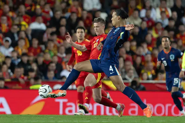 Valencia, İspanya - 23 Mart 2025: UEFA Uluslar Ligi çeyrek finalleri İspanya ile Hollanda arasında Valencia 'da oynandı. Hollanda milli takım oyuncuları. Hollanda milli takımı.