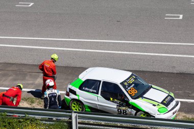 Madrid, İspanya - 29 Mart 2025: Madrid 'deki Jarama Pisti' nde düzenlenen RACE Touring Car Championship Championship. Araba yarışı. Kapalı devre. Hız yarışı.