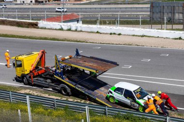 Madrid, İspanya - 29 Mart 2025: Madrid 'deki Jarama Pisti' nde düzenlenen RACE Touring Car Championship Championship. Araba yarışı. Kapalı devre. Hız yarışı.