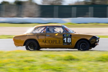 Madrid, İspanya - 29 Mart 2025: Madrid 'deki Jarama Pisti' nde düzenlenen RACE Touring Car Championship Championship. Araba yarışı. Kapalı devre. Hız yarışı.