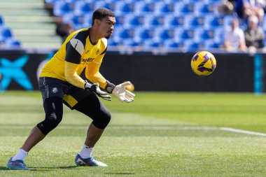 Madrid, İspanya - 30 Mart 2025: La Liga maçı Getafe FC ile Villarreal arasında Madrid 'de oynandı. Villarreal oyuncuları. Profesyonel futbol. La Liga 2024, 2025.