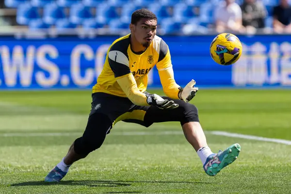 Madrid, İspanya - 30 Mart 2025: La Liga maçı Getafe FC ile Villarreal arasında Madrid 'de oynandı. Villarreal oyuncuları. Profesyonel futbol. La Liga 2024, 2025.