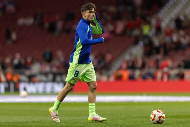 Madrid, İspanya - 2 Nisan 2025: Atletico Madrid ile FC Barcelona arasında oynanan Copa del Rey yarı final maçı. Atletico Madrid oyuncuları. Copa del Rey yarı finalleri.