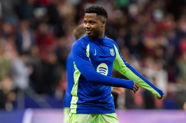 Madrid, İspanya - 2 Nisan 2025: Atletico Madrid ile FC Barcelona arasında oynanan Copa del Rey yarı final maçı. Atletico Madrid oyuncuları. Copa del Rey yarı finalleri.