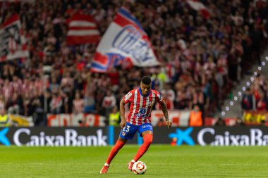 Madrid, İspanya - 2 Nisan 2025: Atletico Madrid ile FC Barcelona arasında oynanan Copa del Rey yarı final maçı. Atletico Madrid oyuncuları. Copa del Rey yarı finalleri.