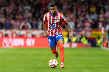 Madrid, İspanya - 2 Nisan 2025: Atletico Madrid ile FC Barcelona arasında oynanan Copa del Rey yarı final maçı. Atletico Madrid oyuncuları. Copa del Rey yarı finalleri.