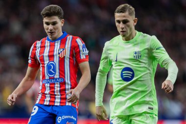 Madrid, İspanya - 2 Nisan 2025: Atletico Madrid ile FC Barcelona arasında oynanan Copa del Rey yarı final maçı. FC Barcelona oyuncuları. Copa del Rey yarı finalleri.