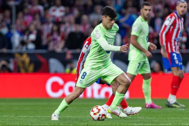 Madrid, İspanya - 2 Nisan 2025: Atletico Madrid ile FC Barcelona arasında oynanan Copa del Rey yarı final maçı. FC Barcelona oyuncuları. Copa del Rey yarı finalleri.