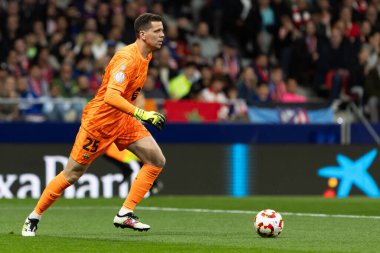 Madrid, İspanya - 2 Nisan 2025: Atletico Madrid ile FC Barcelona arasında oynanan Copa del Rey yarı final maçı. FC Barcelona oyuncuları. Copa del Rey yarı finalleri.