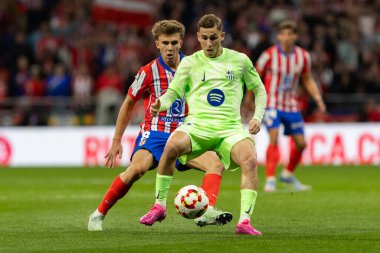 Madrid, İspanya - 2 Nisan 2025: Atletico Madrid ile FC Barcelona arasında oynanan Copa del Rey yarı final maçı. FC Barcelona oyuncuları. Copa del Rey yarı finalleri.