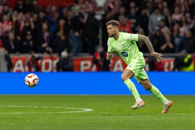 Madrid, İspanya - 2 Nisan 2025: Atletico Madrid ile FC Barcelona arasında oynanan Copa del Rey yarı final maçı. FC Barcelona oyuncuları. Copa del Rey yarı finalleri.