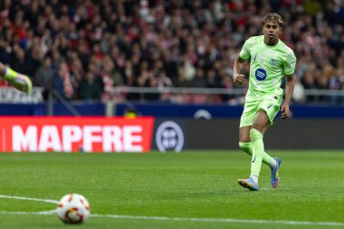 Madrid, İspanya - 2 Nisan 2025: Atletico Madrid ile FC Barcelona arasında oynanan Copa del Rey yarı final maçı. FC Barcelona oyuncuları. Copa del Rey yarı finalleri.