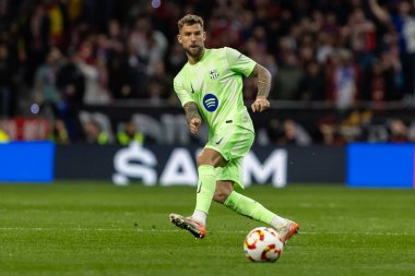 Madrid, İspanya - 2 Nisan 2025: Atletico Madrid ile FC Barcelona arasında oynanan Copa del Rey yarı final maçı. FC Barcelona oyuncuları. Copa del Rey yarı finalleri.