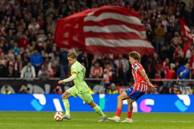 Madrid, İspanya - 2 Nisan 2025: Atletico Madrid ile FC Barcelona arasında oynanan Copa del Rey yarı final maçı. FC Barcelona oyuncuları. Copa del Rey yarı finalleri.
