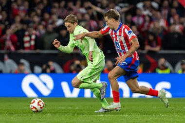 Madrid, İspanya - 2 Nisan 2025: Atletico Madrid ile FC Barcelona arasında oynanan Copa del Rey yarı final maçı. FC Barcelona oyuncuları. Copa del Rey yarı finalleri.