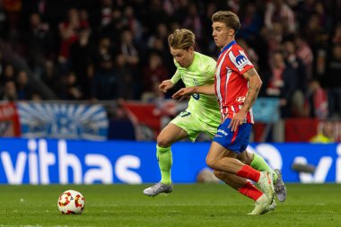 Madrid, İspanya - 2 Nisan 2025: Atletico Madrid ile FC Barcelona arasında oynanan Copa del Rey yarı final maçı. FC Barcelona oyuncuları. Copa del Rey yarı finalleri.