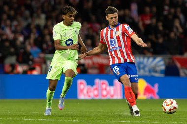 Madrid, İspanya - 2 Nisan 2025: Atletico Madrid ile FC Barcelona arasında oynanan Copa del Rey yarı final maçı. FC Barcelona oyuncuları. Copa del Rey yarı finalleri.