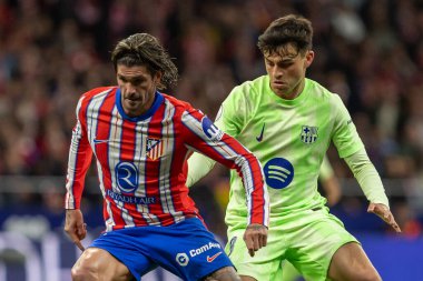 Madrid, İspanya - 2 Nisan 2025: Atletico Madrid ile FC Barcelona arasında oynanan Copa del Rey yarı final maçı. FC Barcelona oyuncuları. Copa del Rey yarı finalleri.